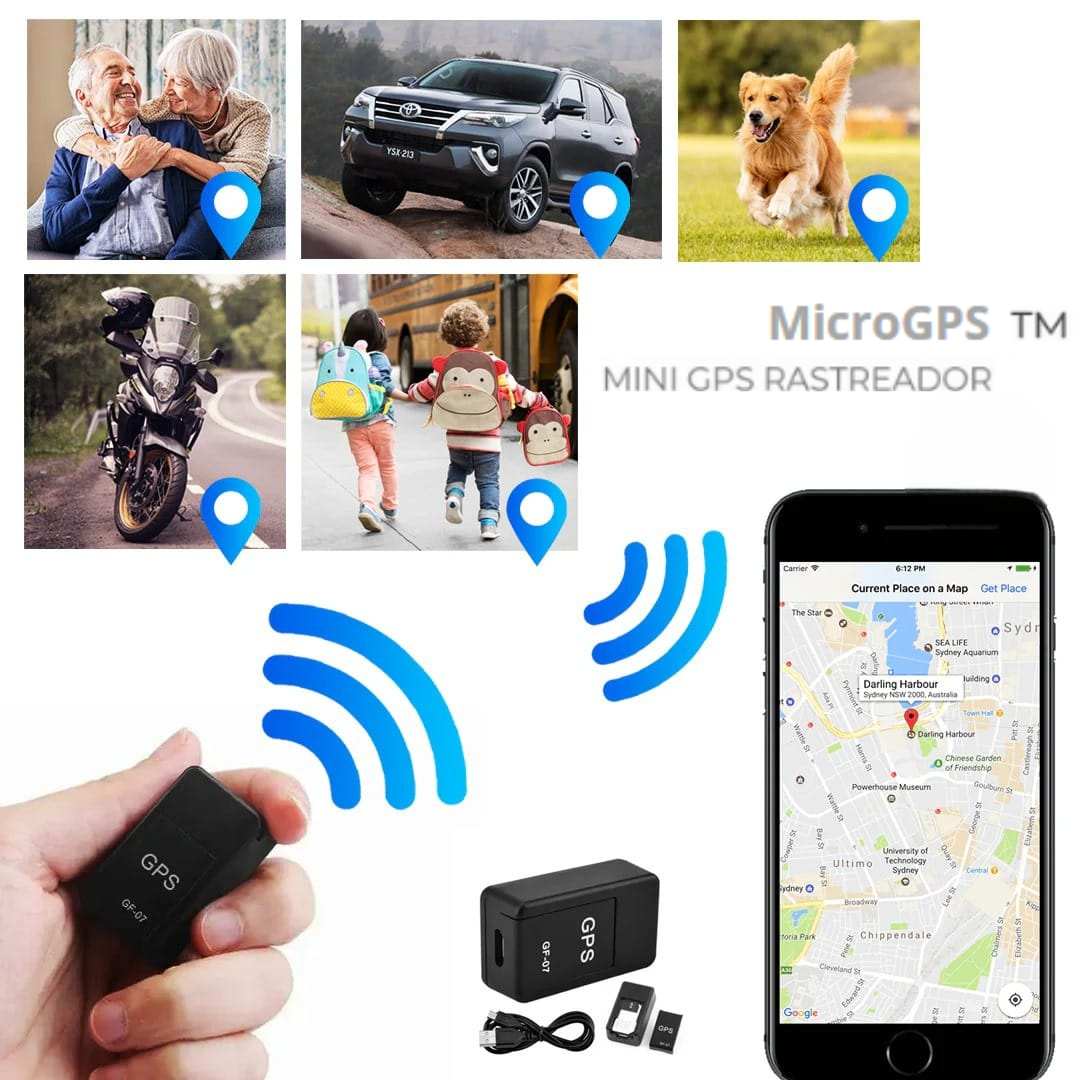 Mini localizador GPS magnético con audio